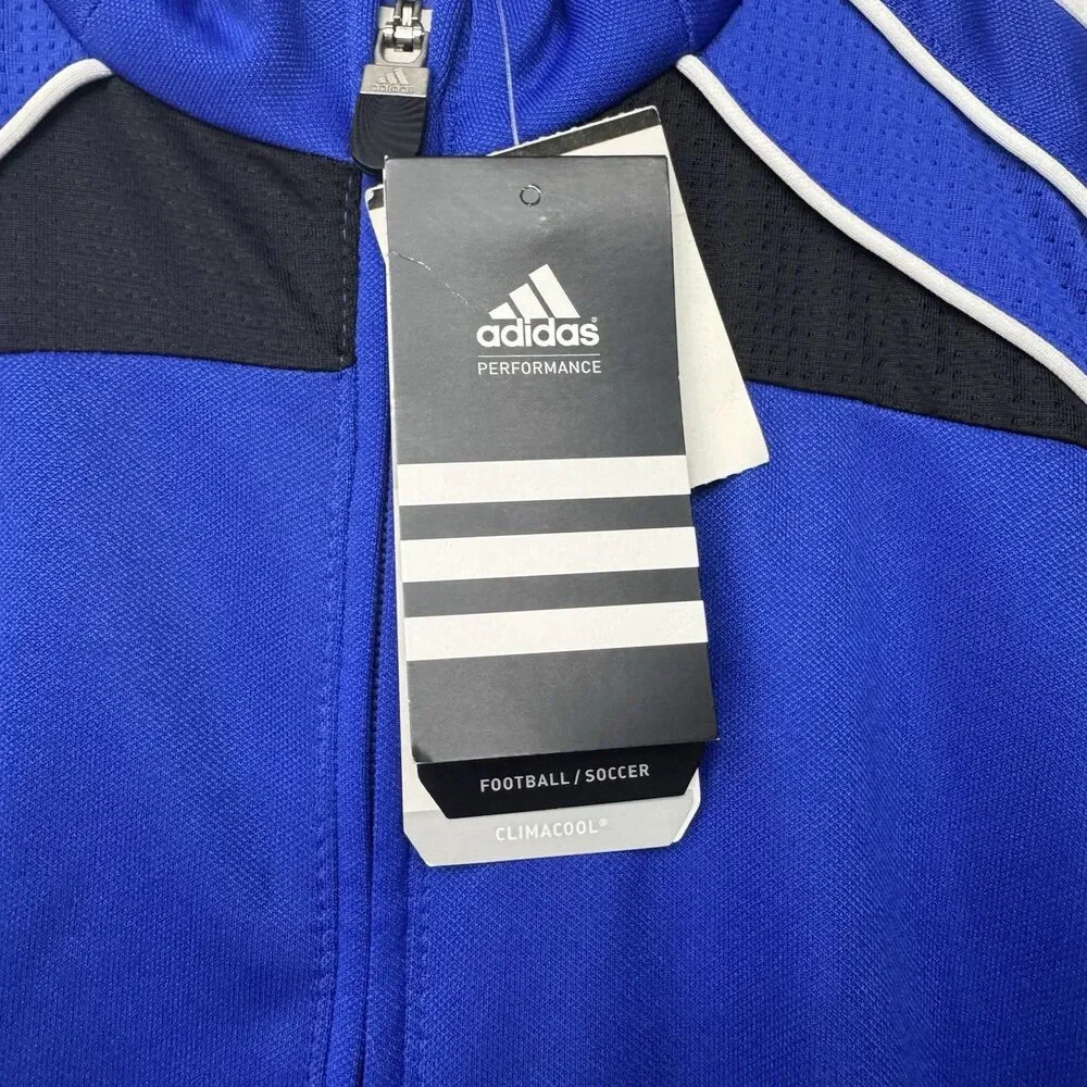 Adidas Condi training Jacket‎ Mens Medium Blue ClimaCool Full Zip Polyester New